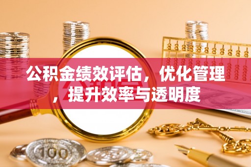 土库公积金绩效评估，优化管理，提升效率与透明度