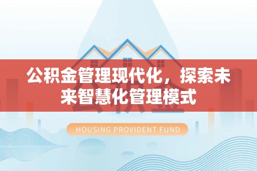 土库公积金管理现代化，探索未来智慧化管理模式